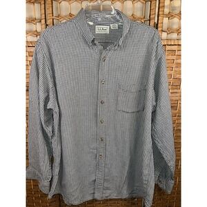 Vintage LL Bean Shirt Mens X Large Gingham Check Button Down Made In USA
